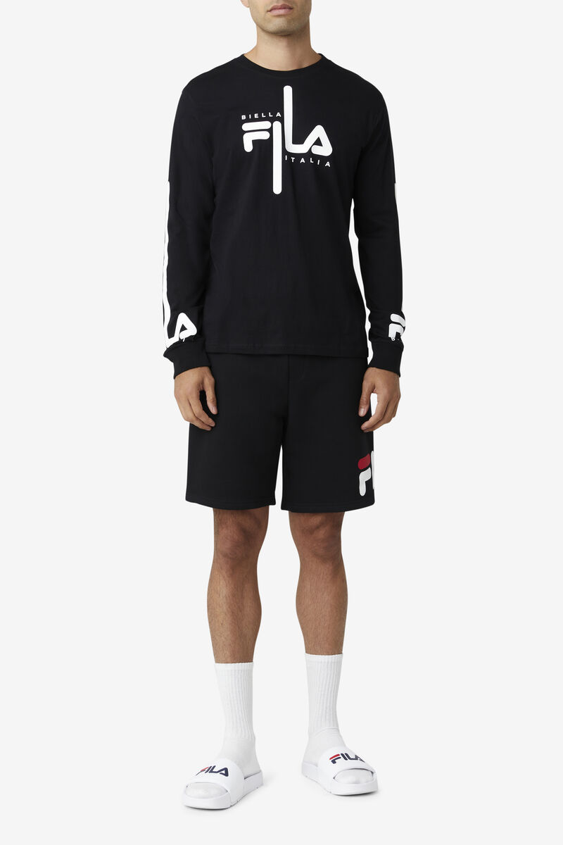 Fila Martino Long Sleeve Black / White | NGm4igsCelK