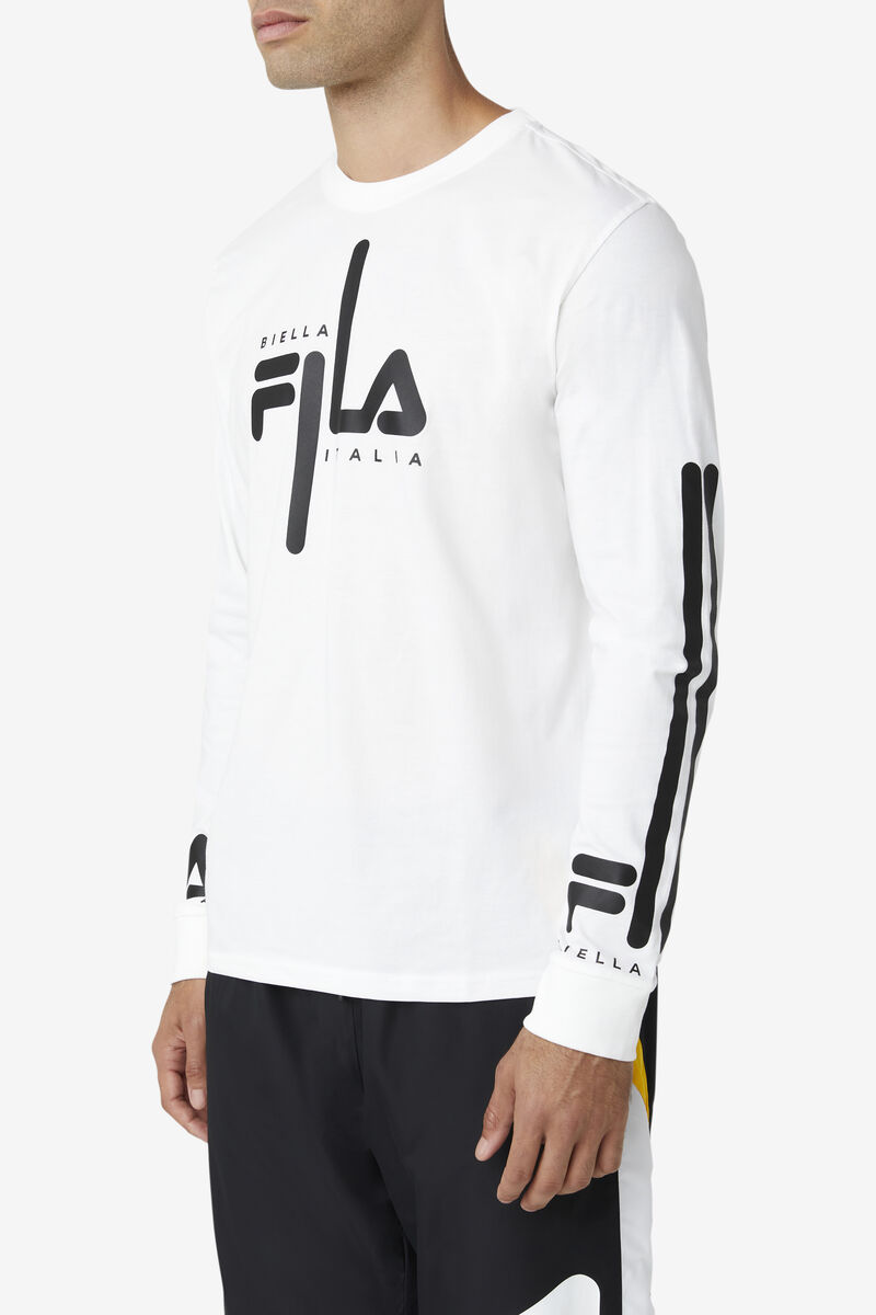 Fila Martino Long Sleeve White / Black | 2QsZjyEOki5