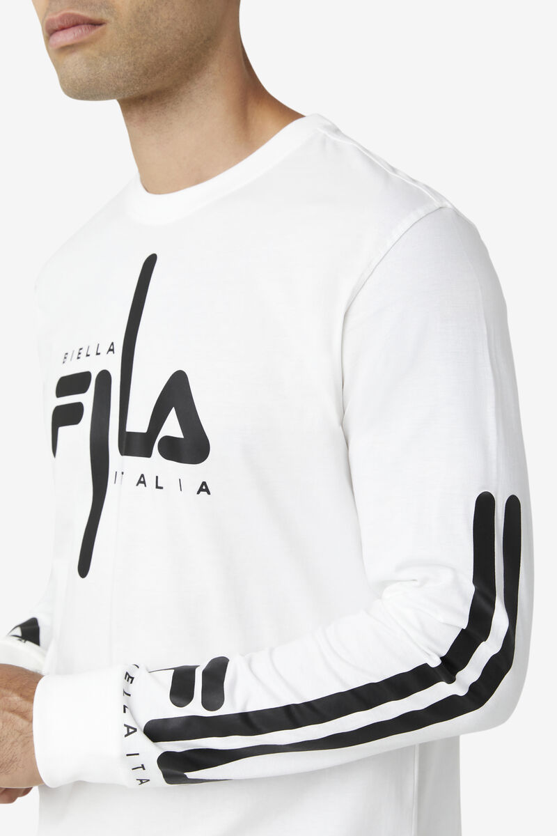 Fila Martino Long Sleeve White / Black | 2QsZjyEOki5