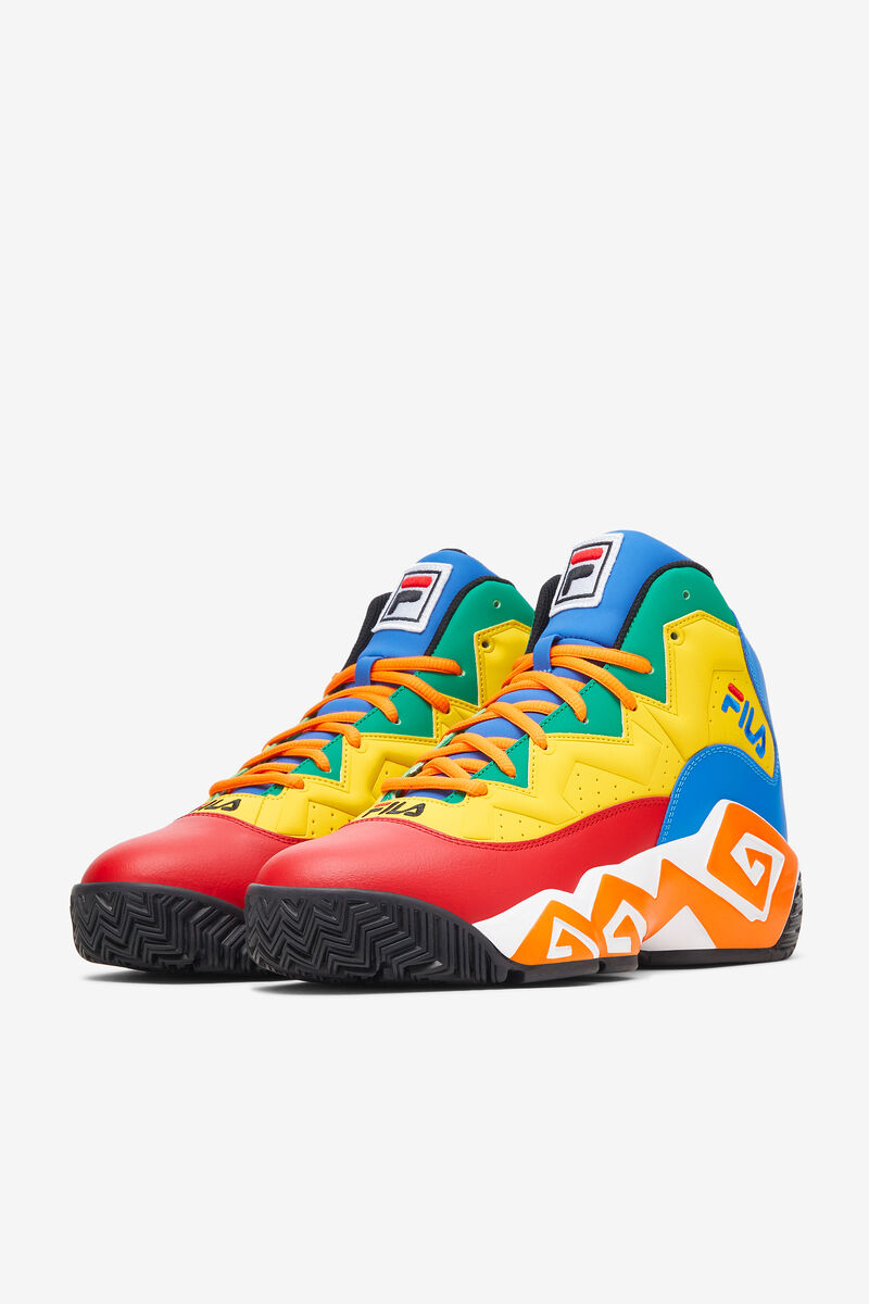 Fila Mb Basketball Shoes | Fila Red / Royal Blue / Lemon | 8EYkUqM4p88