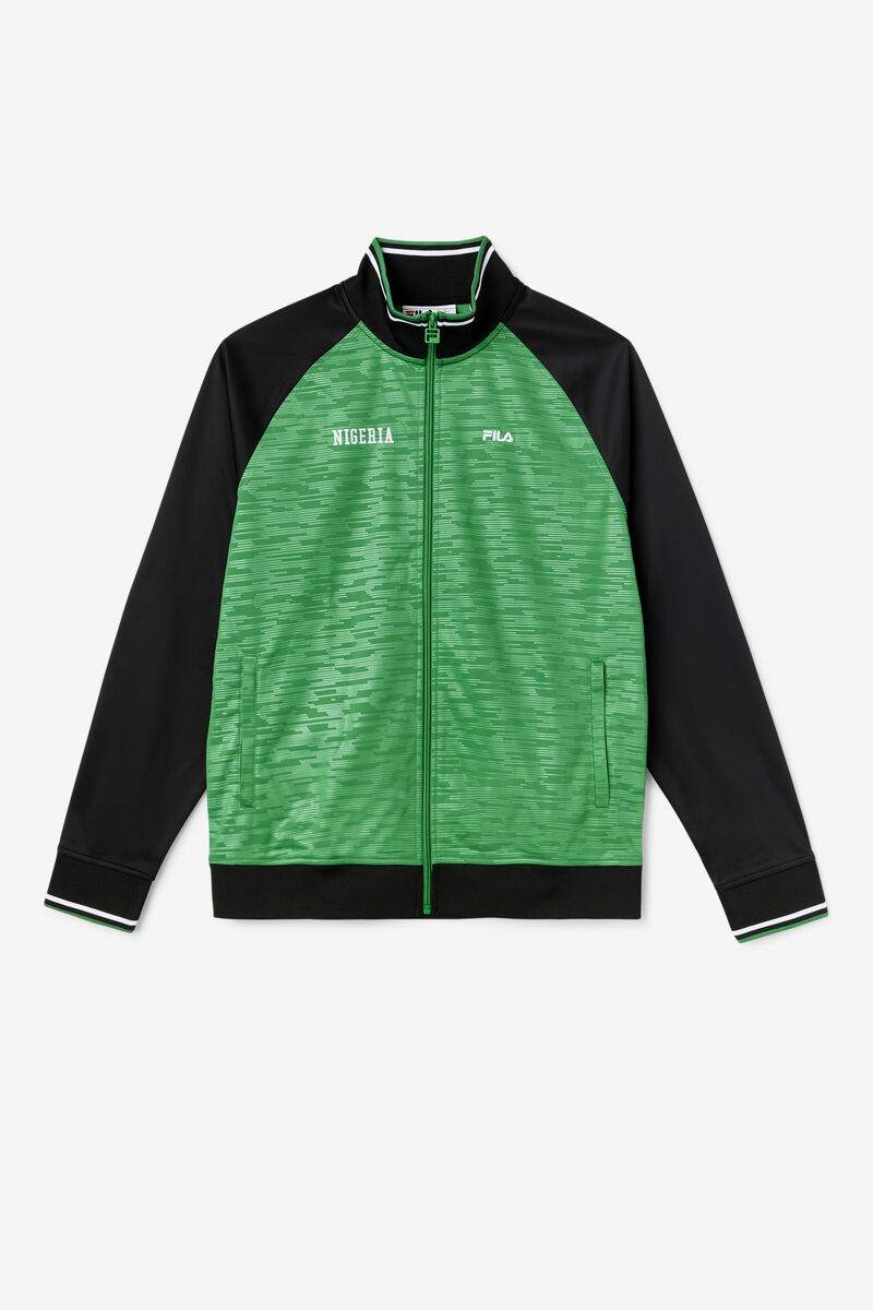 Fila Nigeria Track Jacket Black / White | VYsBsJKDUFg