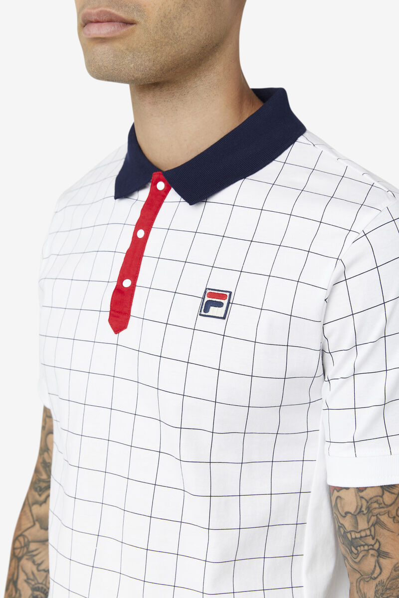 Fila Nile Polo White / Navy / Red | dWy1U1JH3sX