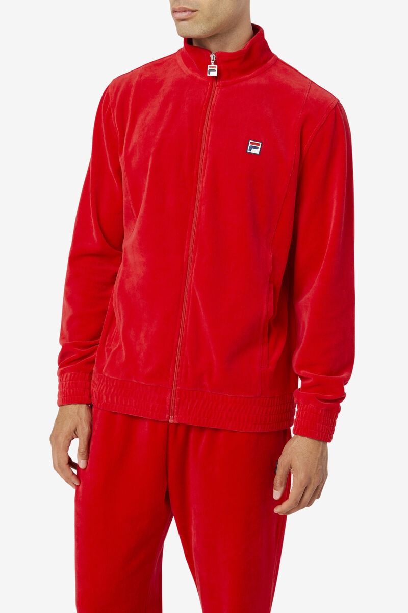 Fila O-fit Velour Jacket Red | 9Vvux4ONUkn