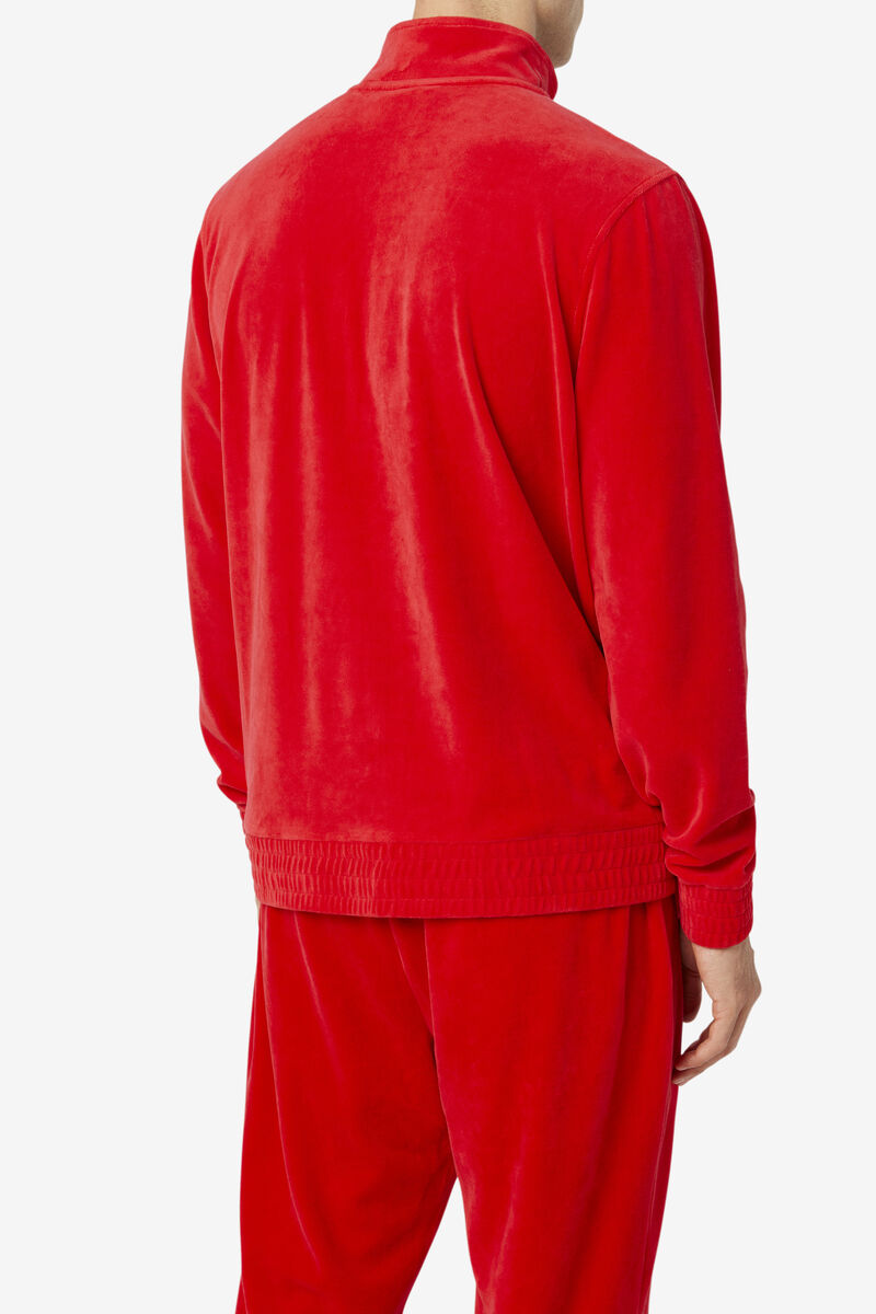 Fila O-fit Velour Jacket Red | 9Vvux4ONUkn