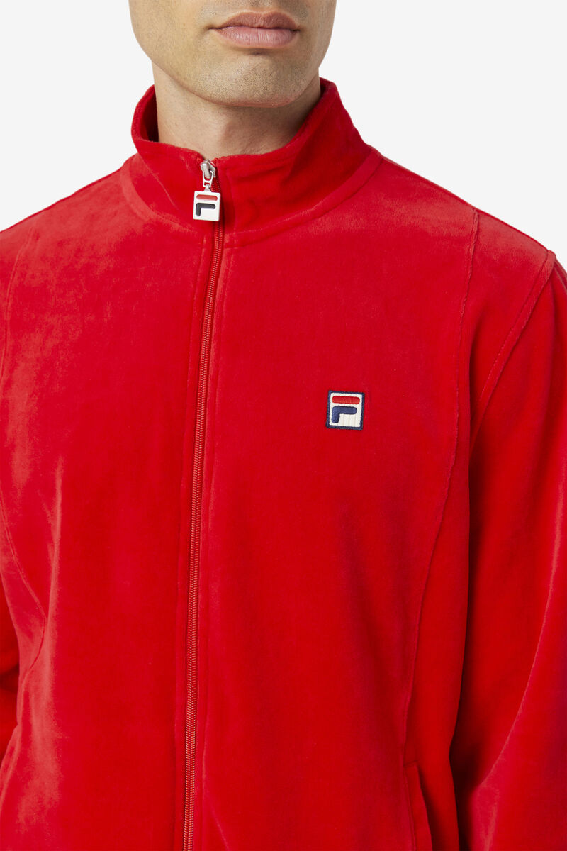 Fila O-fit Velour Jacket Red | 9Vvux4ONUkn