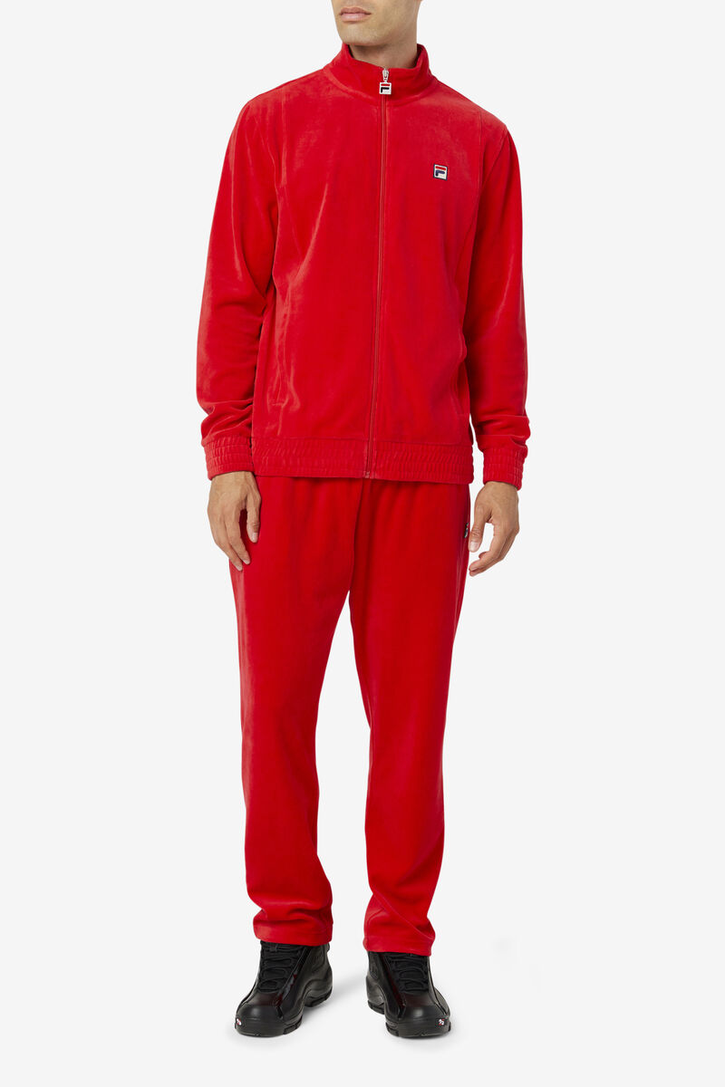 Fila O-fit Velour Jacket Red | kYq6KuFHAuu