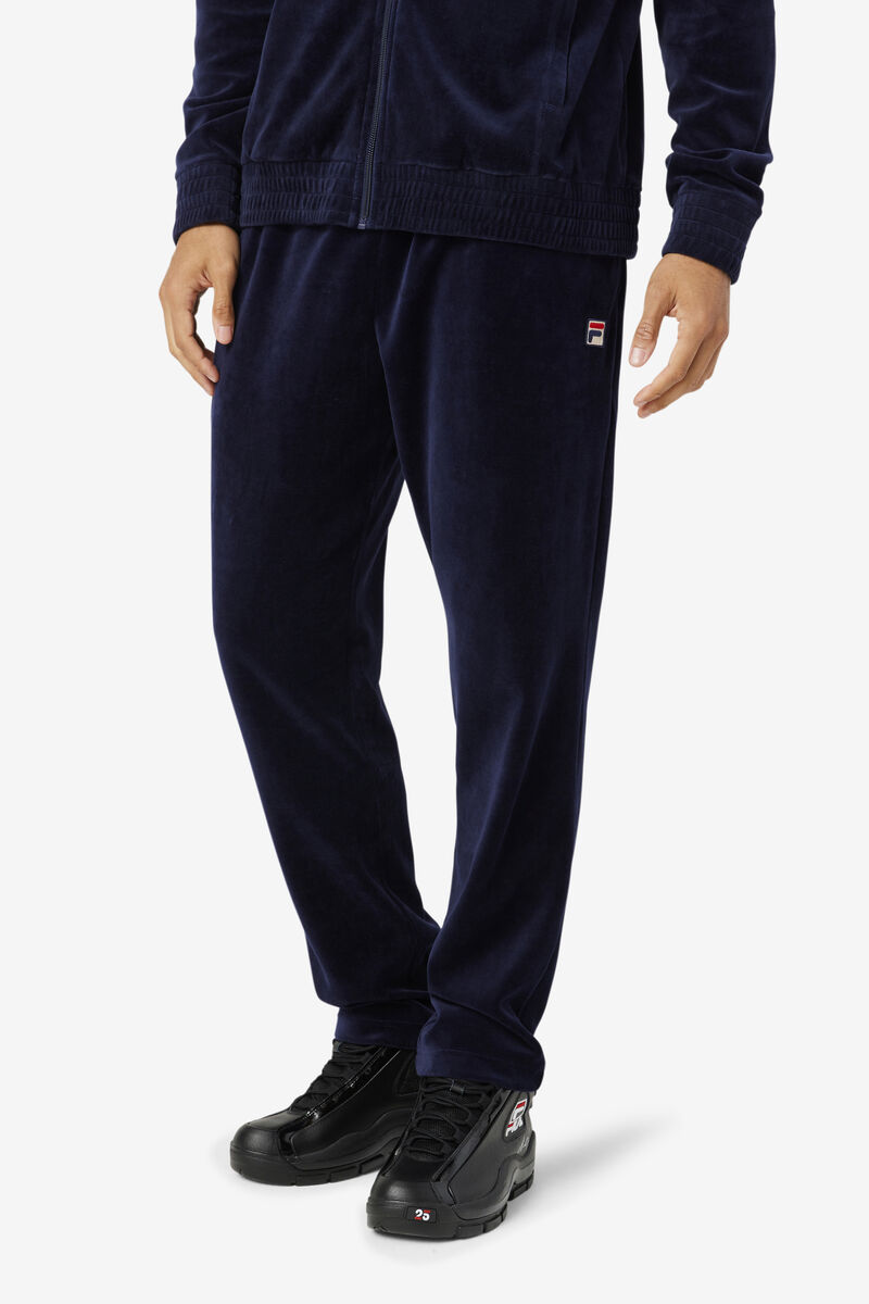 Fila O-fit Velour Pant Navy / Red | 5B3WzWtv5fN