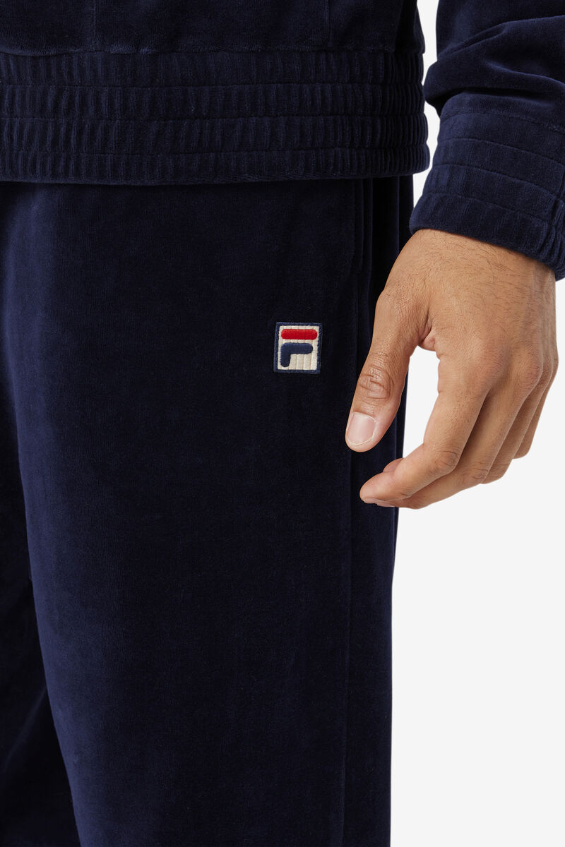 Fila O-fit Velour Pant Navy / Red | 5B3WzWtv5fN