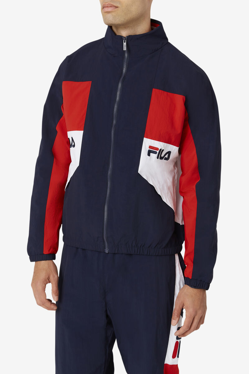 Fila Obasi Wind Jacket Navy / Red / White | y5Z93GbVkt3