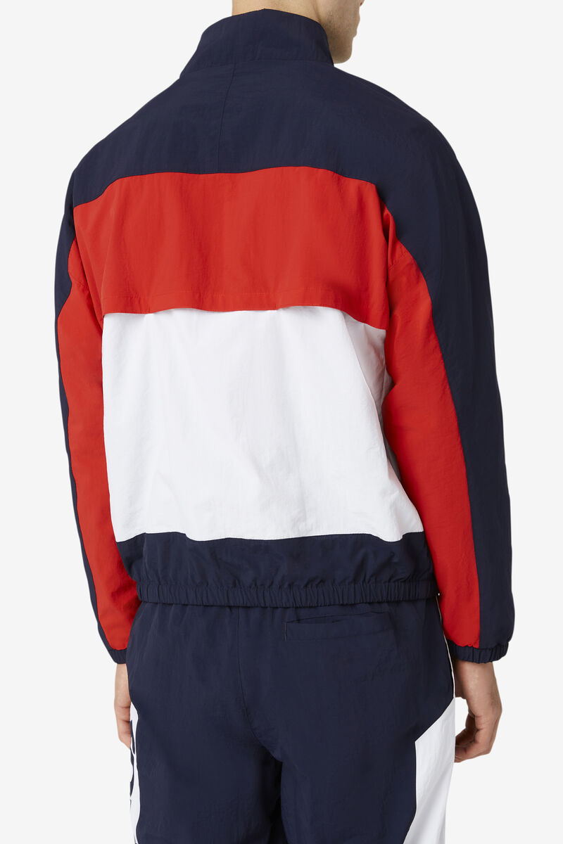 Fila Obasi Wind Jacket Navy / Red / White | y5Z93GbVkt3