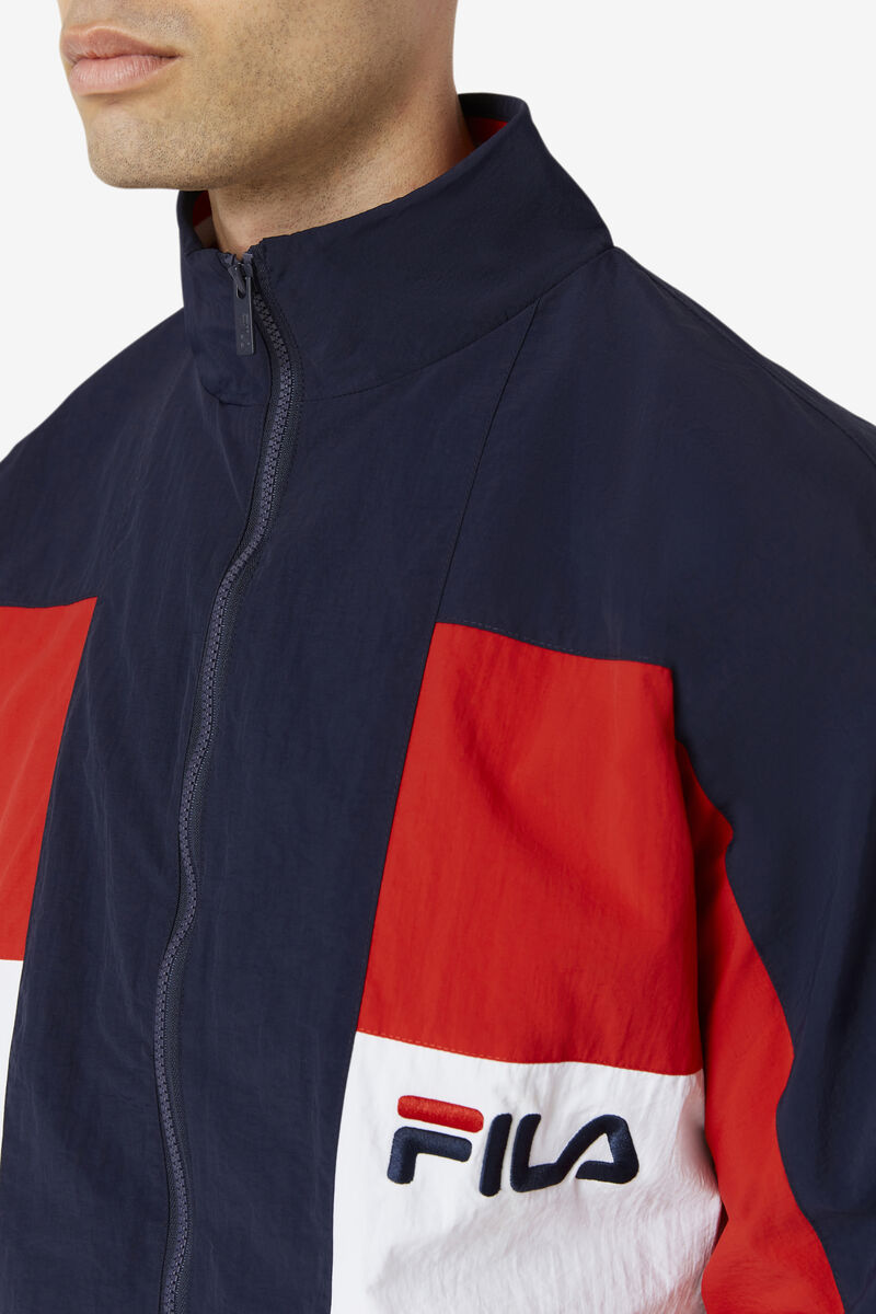 Fila Obasi Wind Jacket Navy / Red / White | y5Z93GbVkt3