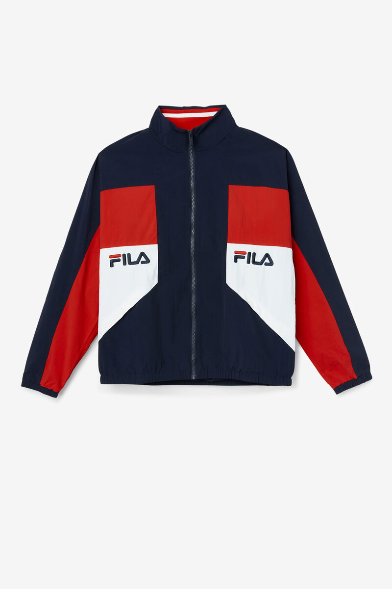 Fila Obasi Wind Jacket Navy / Red / White | y5Z93GbVkt3