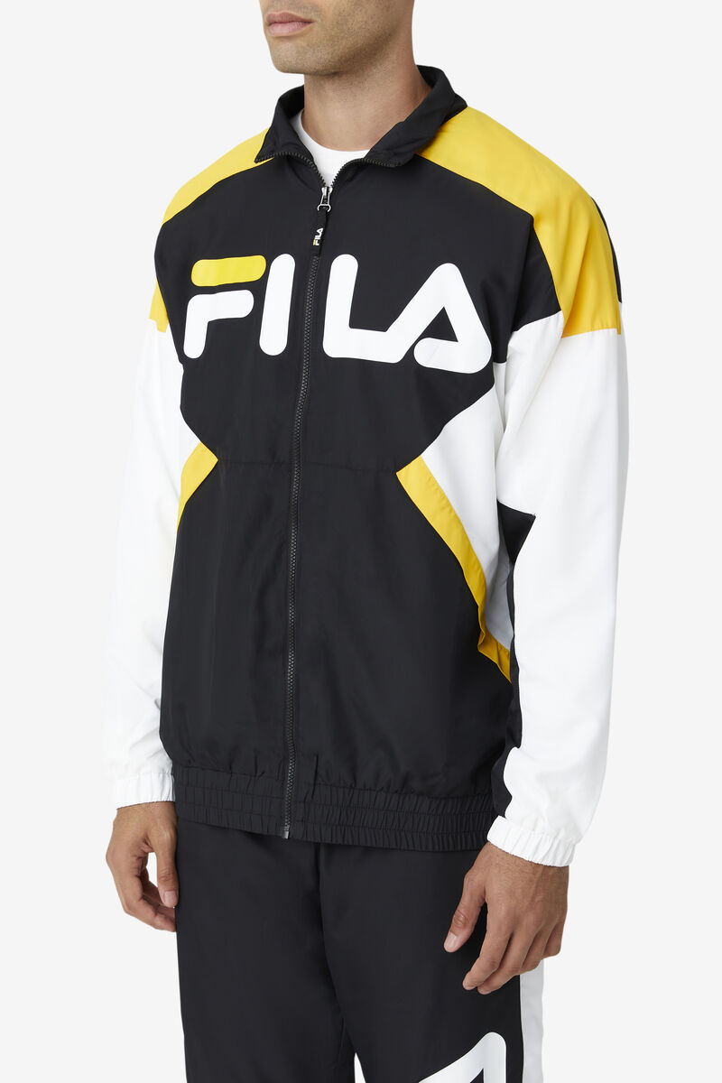 Fila Oliviero Wind Jacket Black / White / Yellow | hQQmcynUqwS