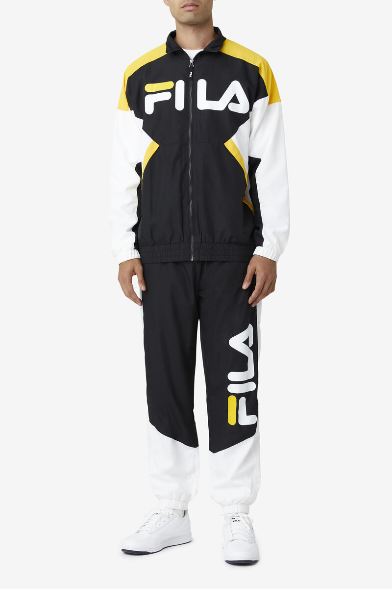 Fila Oliviero Wind Jacket Black / White / Yellow | hQQmcynUqwS