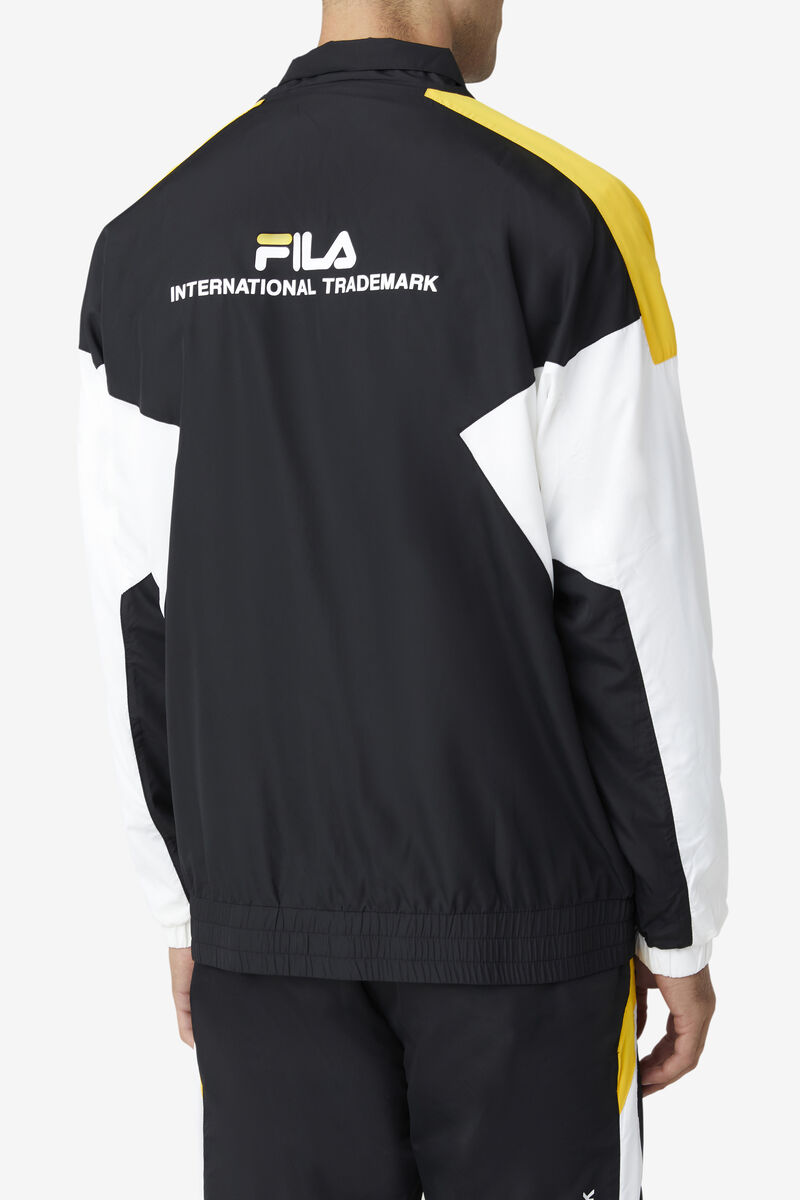 Fila Oliviero Wind Jacket Black / White / Yellow | hQQmcynUqwS