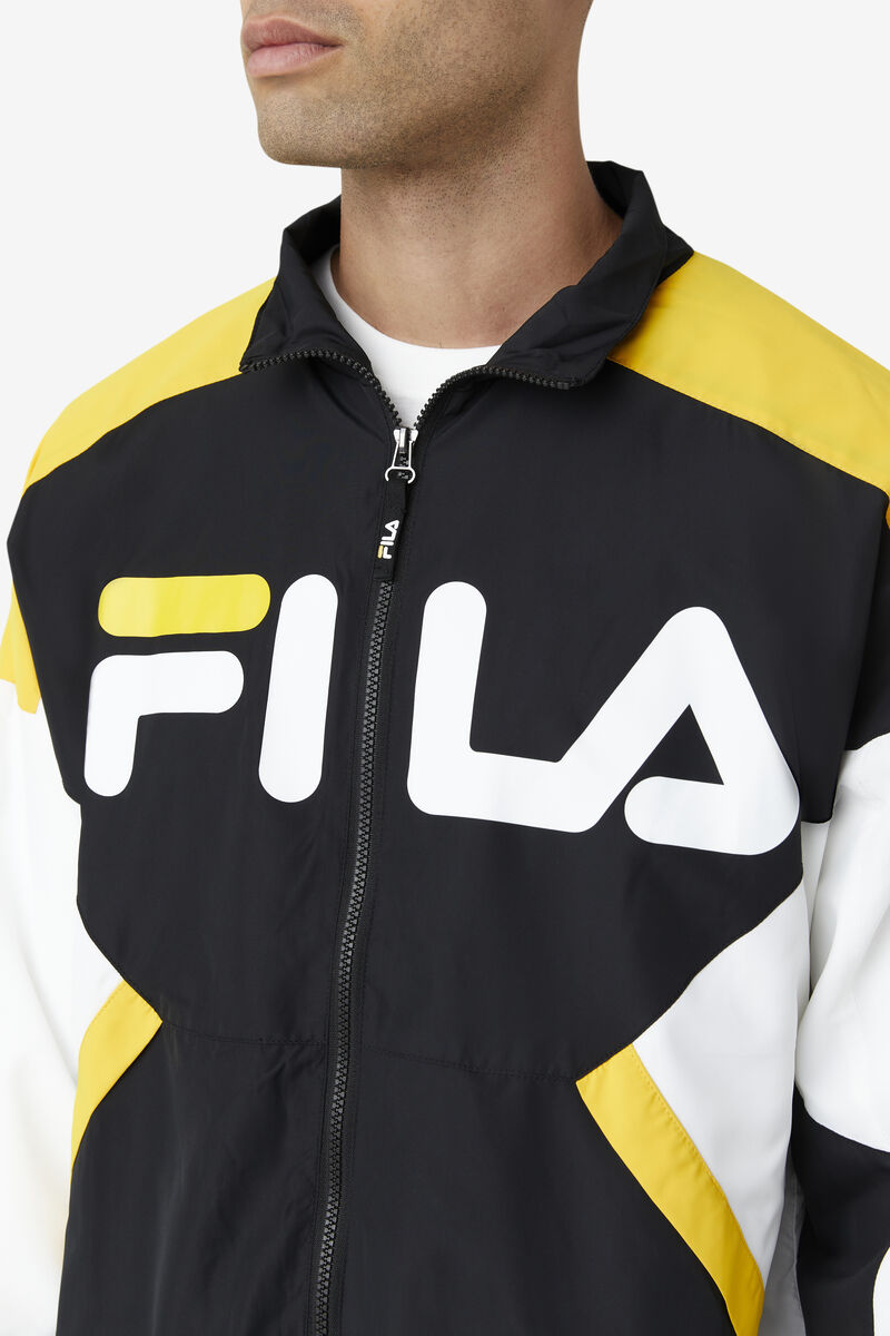 Fila Oliviero Wind Jacket Black / White / Yellow | hQQmcynUqwS