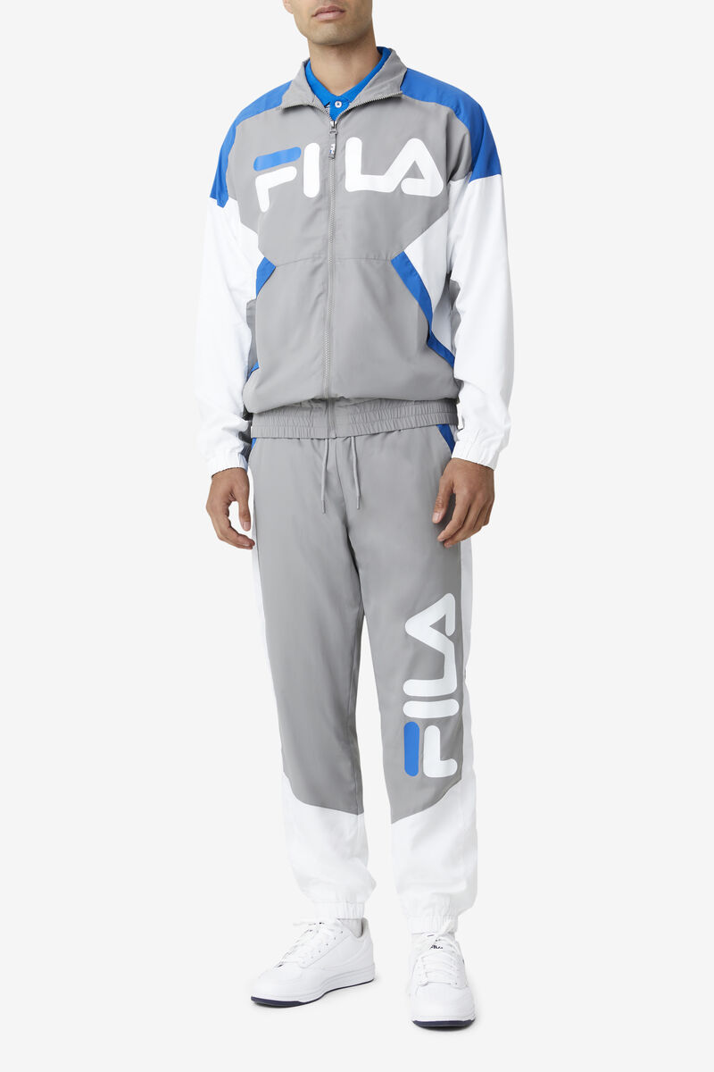 Fila Oliviero Wind Jacket Grey / White / Blue | bbBd31Sozui