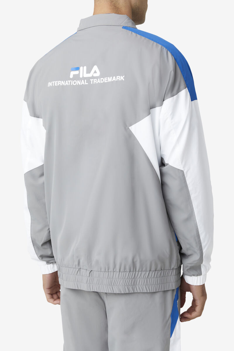 Fila Oliviero Wind Jacket Grey / White / Blue | bbBd31Sozui