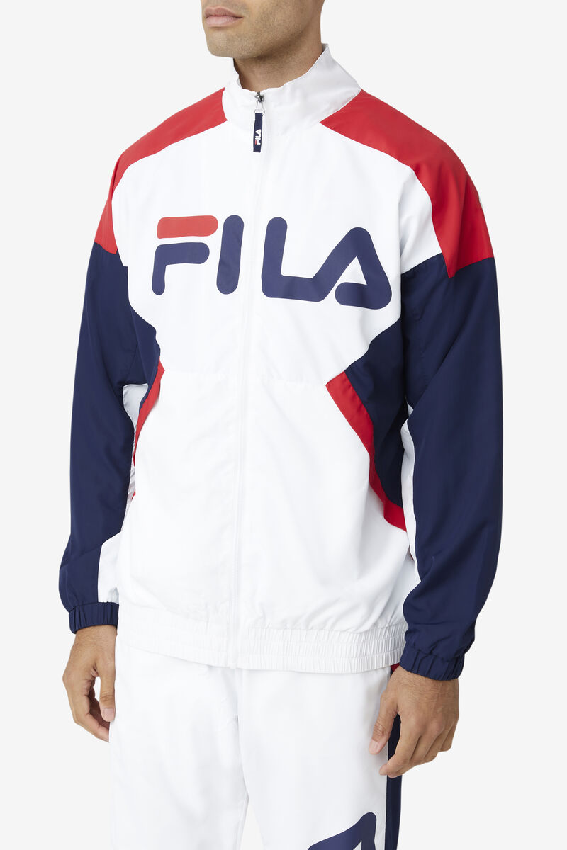 Fila Oliviero Wind Jacket White / Navy / Red | hCzHGo9KvKL