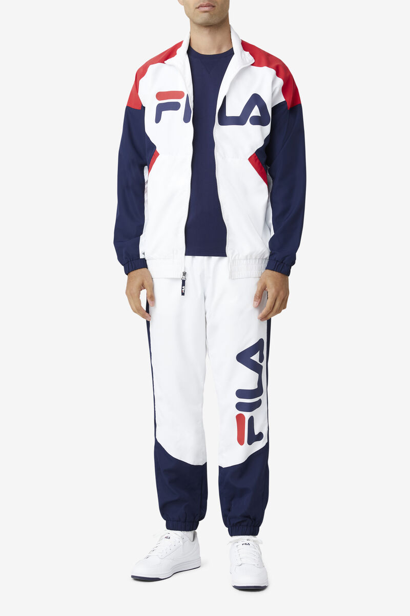 Fila Oliviero Wind Jacket White / Navy / Red | hCzHGo9KvKL