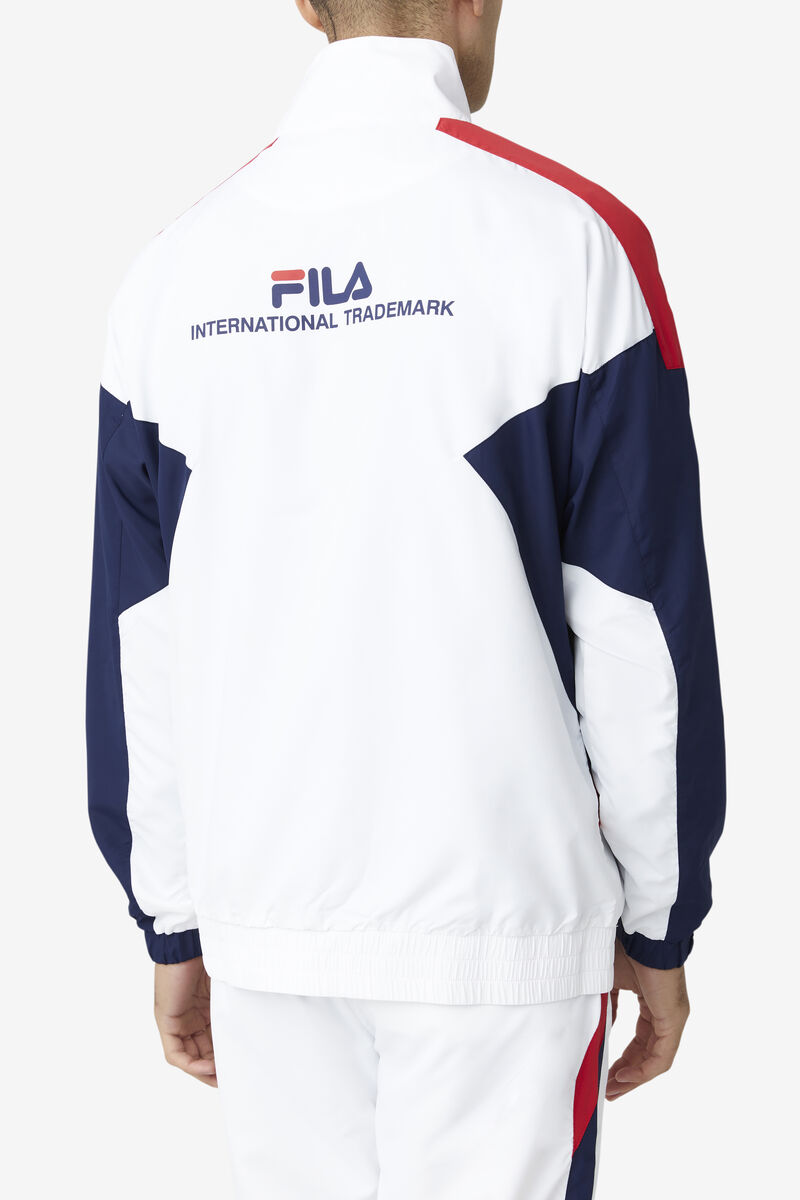 Fila Oliviero Wind Jacket White / Navy / Red | hCzHGo9KvKL