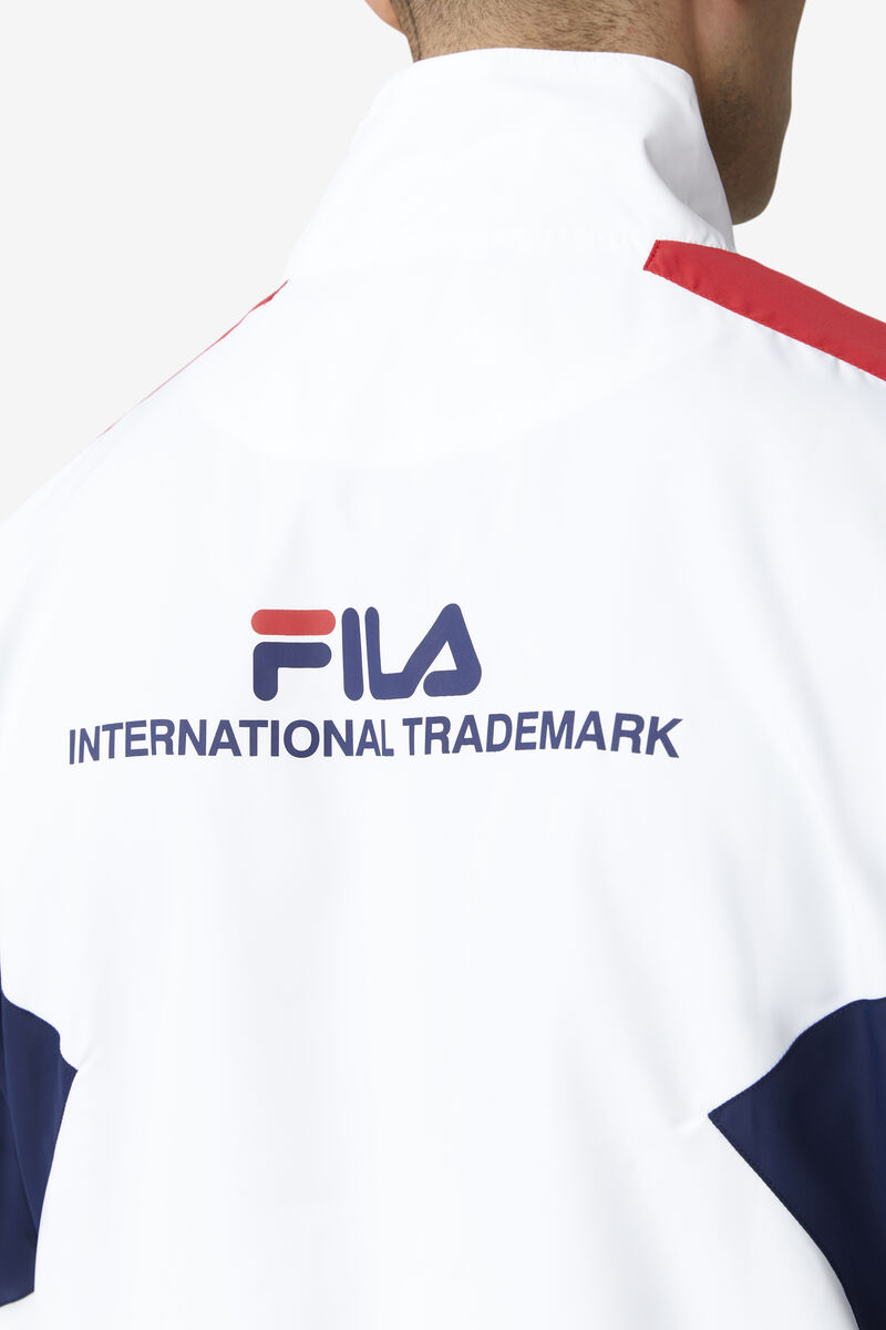 Fila Oliviero Wind Jacket White / Navy / Red | hCzHGo9KvKL