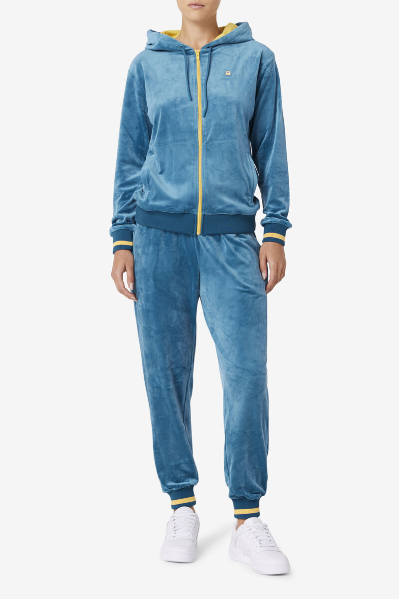 Fila Omorose Velour Jogger Blue Coral | feCPMfpjVUl