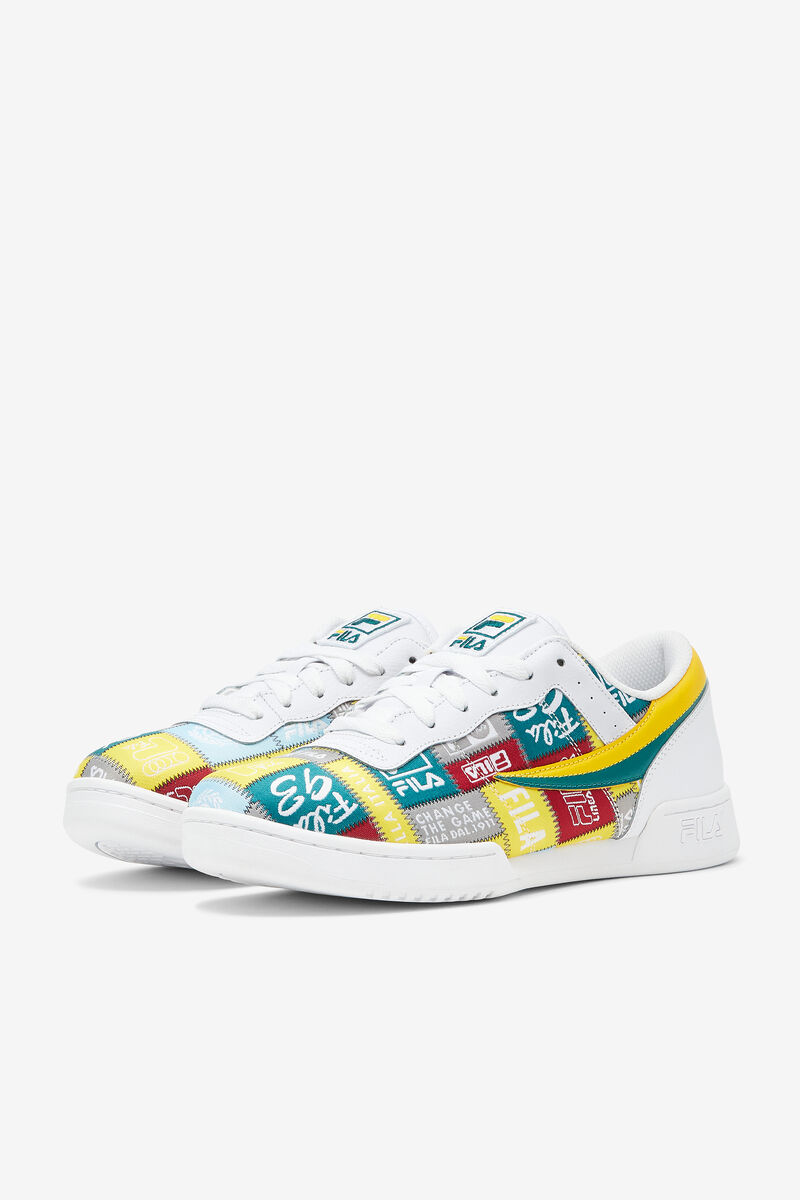 Fila Original Fitness Patchwork White / Yellow | Rjqq9K6P2nw