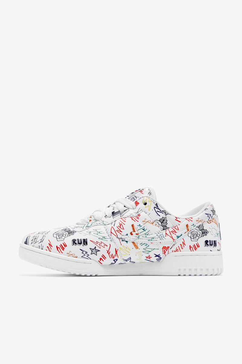 Fila Original Fitness Scribbles Graffiti Shoes | Fila White / Navy / Multicolor | yOnavCLjzTx