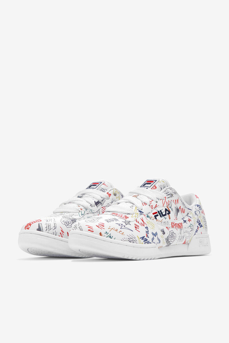 Fila Original Fitness Scribbles Graffiti Shoes | Fila White / Navy / Multicolor | yOnavCLjzTx