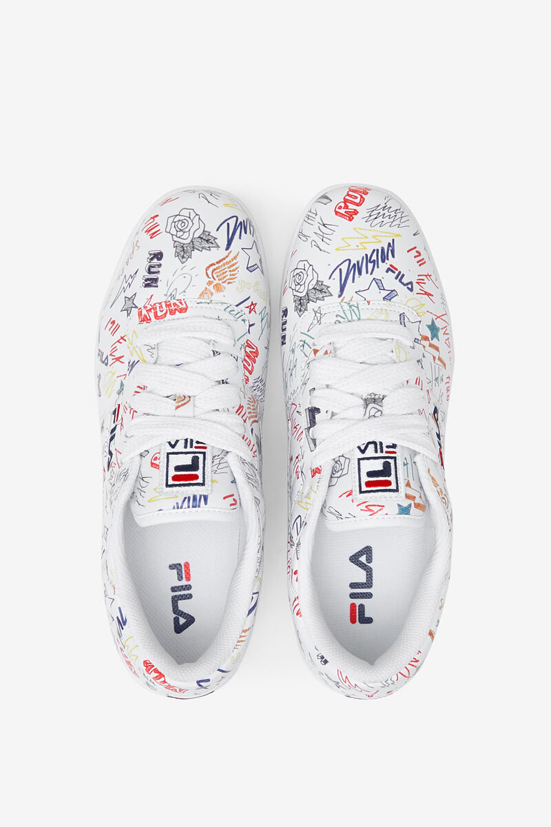 Fila Original Fitness Scribbles Graffiti Shoes | Fila White / Navy / Multicolor | yOnavCLjzTx