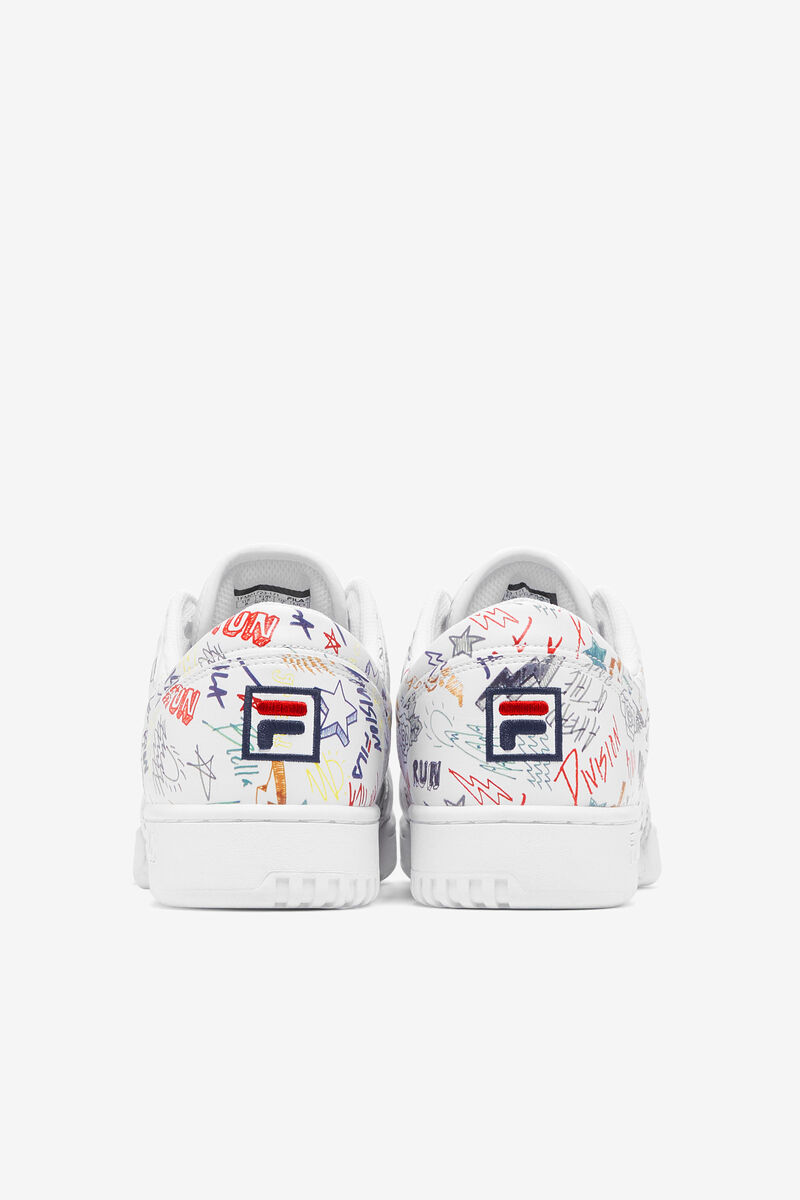 Fila Original Fitness Scribbles Graffiti Shoes | Fila White / Navy / Multicolor | yOnavCLjzTx