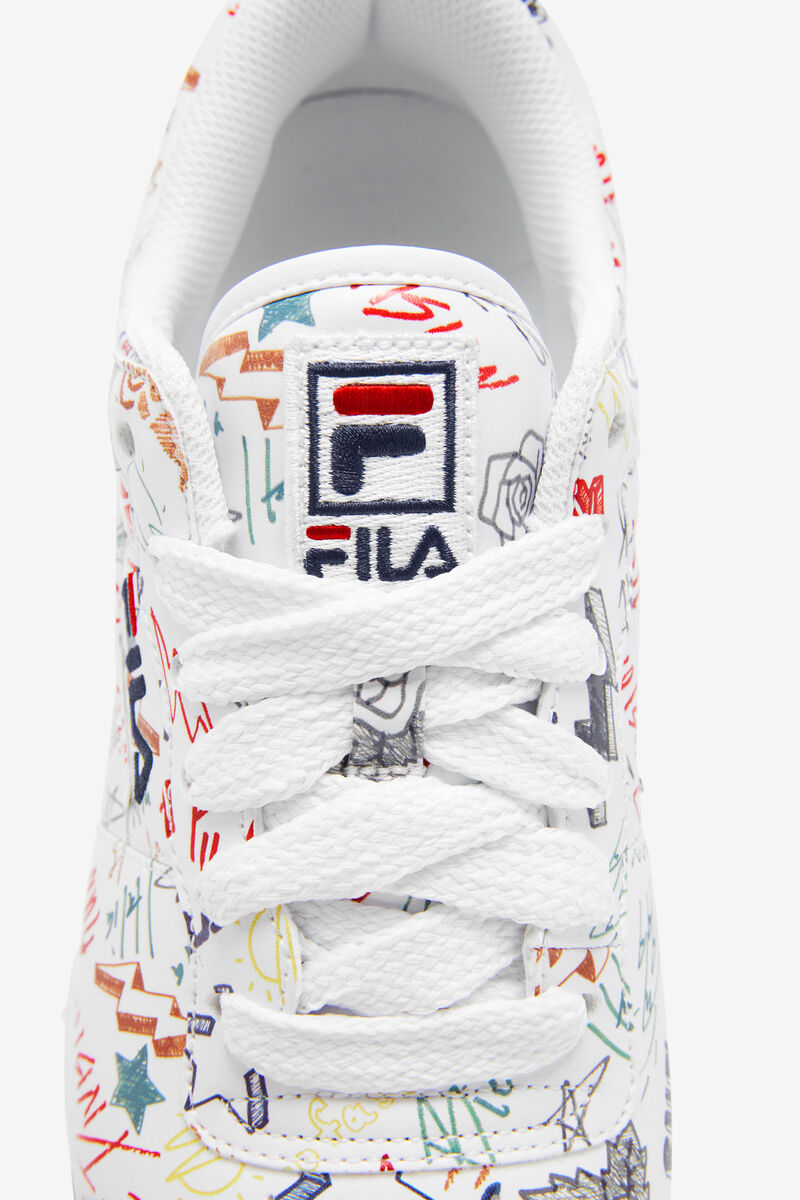 Fila Original Fitness Scribbles Graffiti Shoes | Fila White / Navy / Multicolor | yOnavCLjzTx