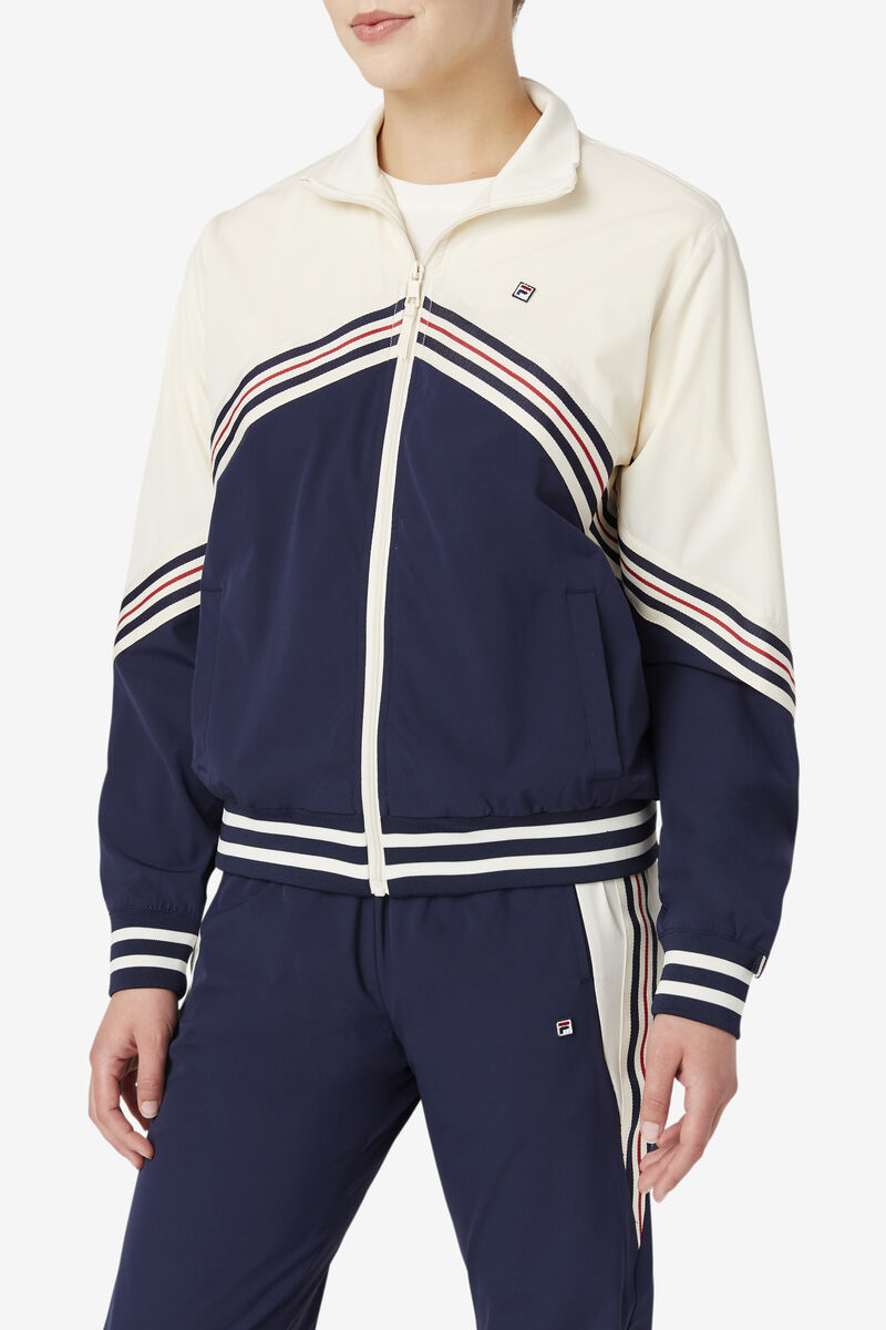 Fila Ornelia Track Jacket Navy / White | U2UYNICcYIN