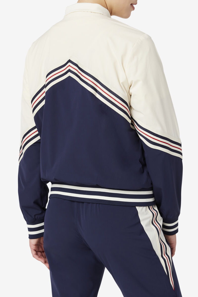 Fila Ornelia Track Jacket Navy / White | U2UYNICcYIN