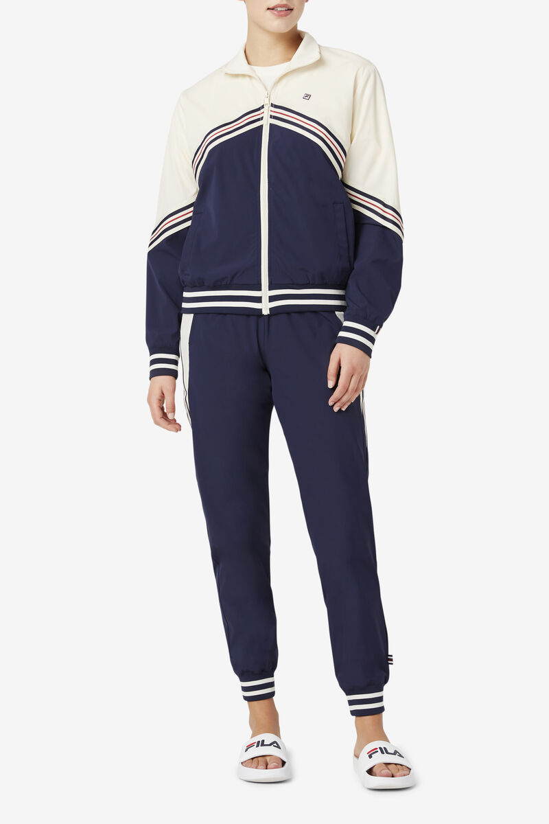 Fila Ornelia Track Jacket Navy / White | U2UYNICcYIN