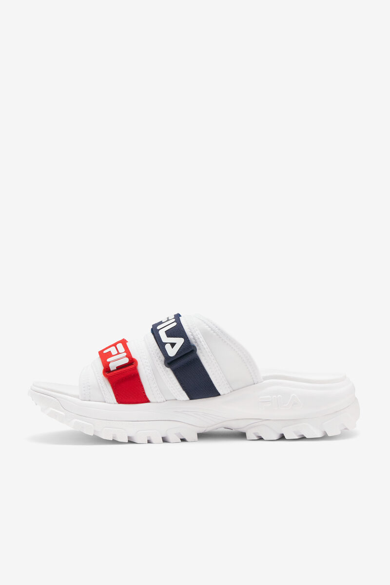 Fila Outdoor Slide White / Navy / Red | O3MjBpiF3bz