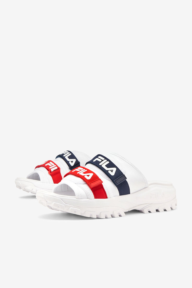 Fila Outdoor Slide White / Navy / Red | O3MjBpiF3bz