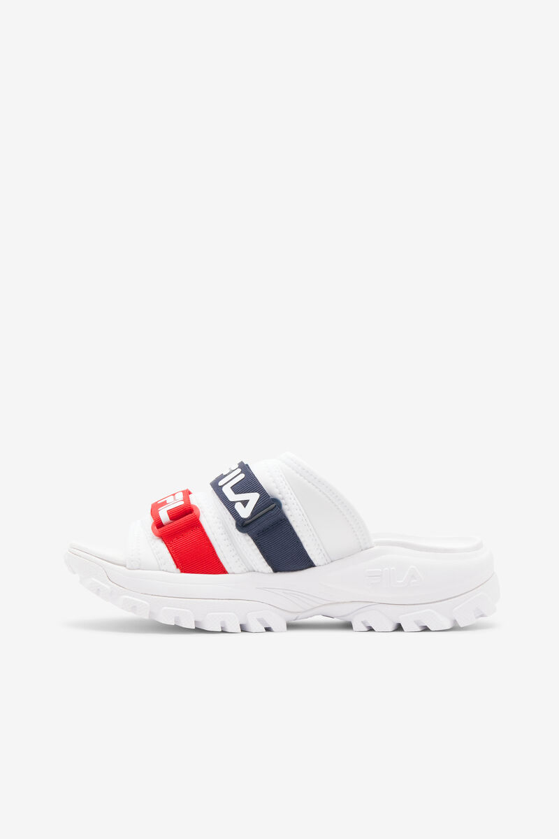 Fila Outdoor Slide White / Navy / Red | t9nAac78zXW