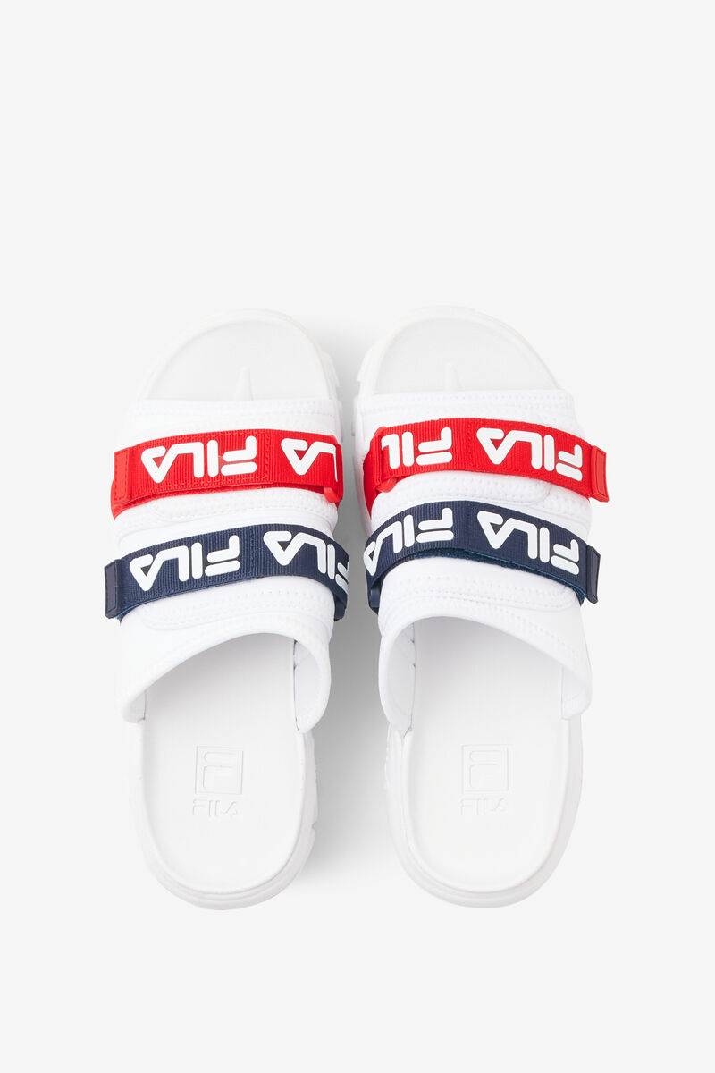 Fila Outdoor Slide White / Navy / Red | t9nAac78zXW