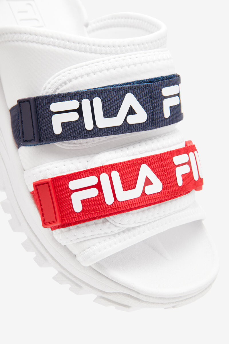 Fila Outdoor Slide White / Navy / Red | t9nAac78zXW