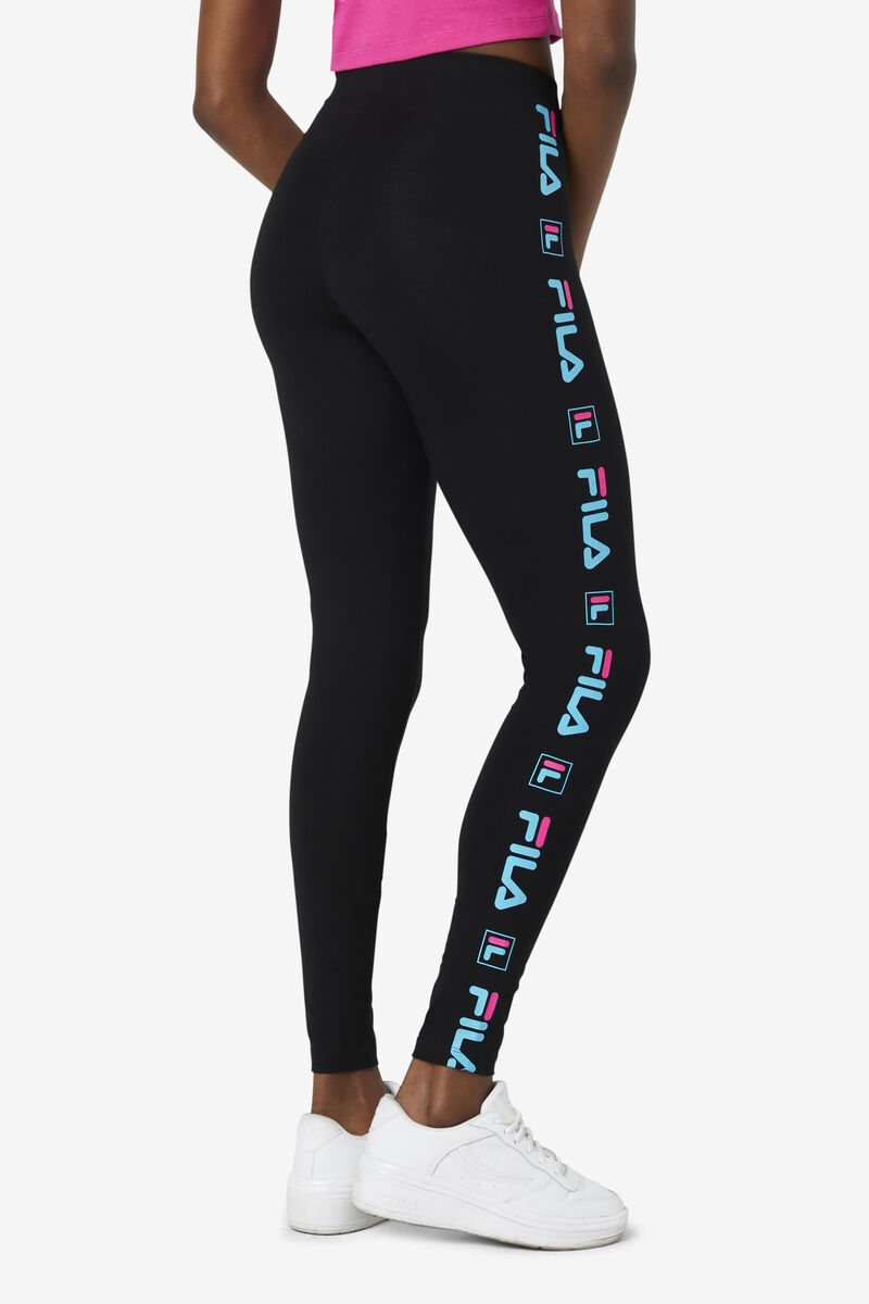 Fila Parma Legging Black / Blue / Pink | VR9eQW3RPzS