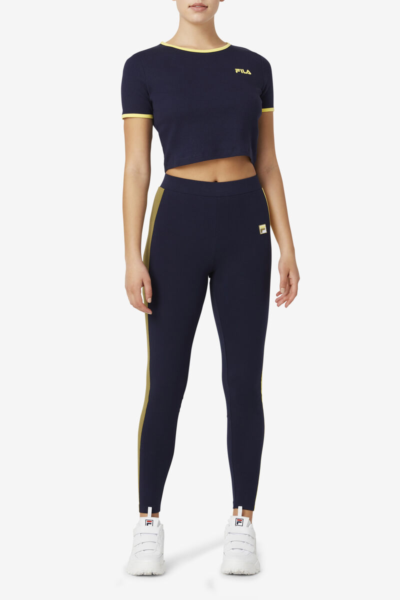 Fila Perla Crop Top Navy | KIQgkaUeThG