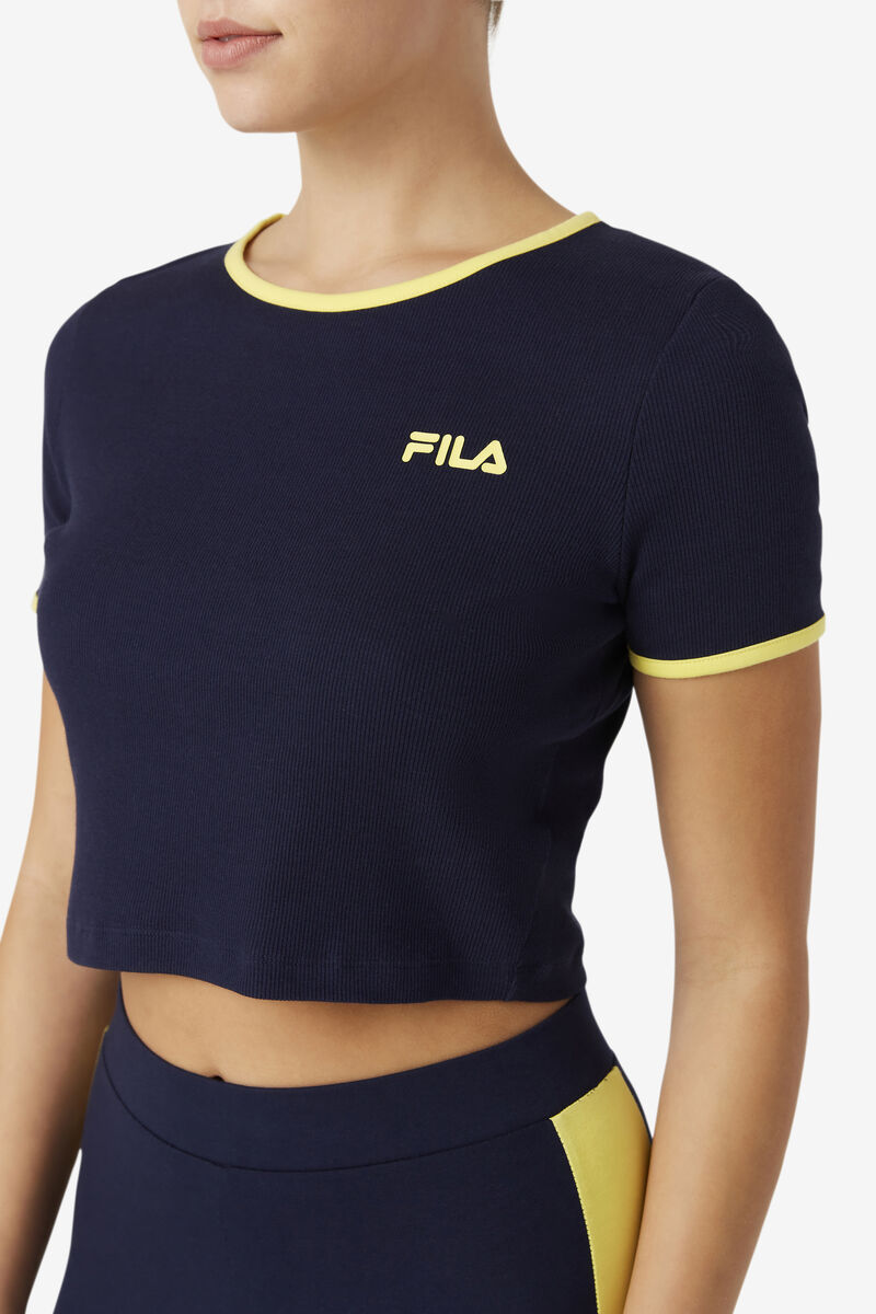 Fila Perla Crop Top Navy | KIQgkaUeThG