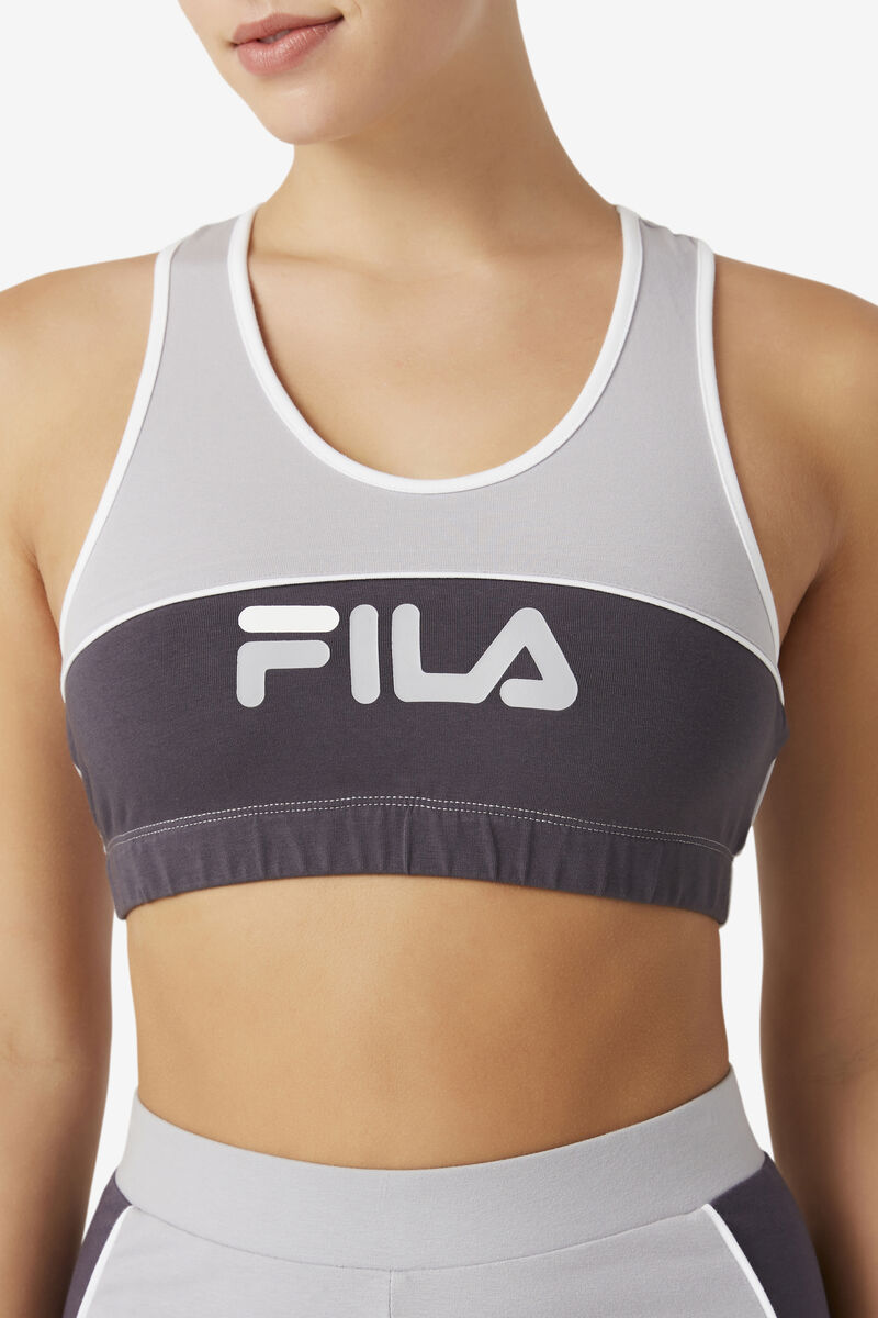 Fila Poesia Bra Top Silver / White | Cu2VO6bgd6M