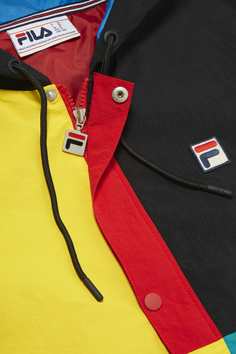 Fila Prentice Wind Jacket Black / Red | S3QXnsBUohg