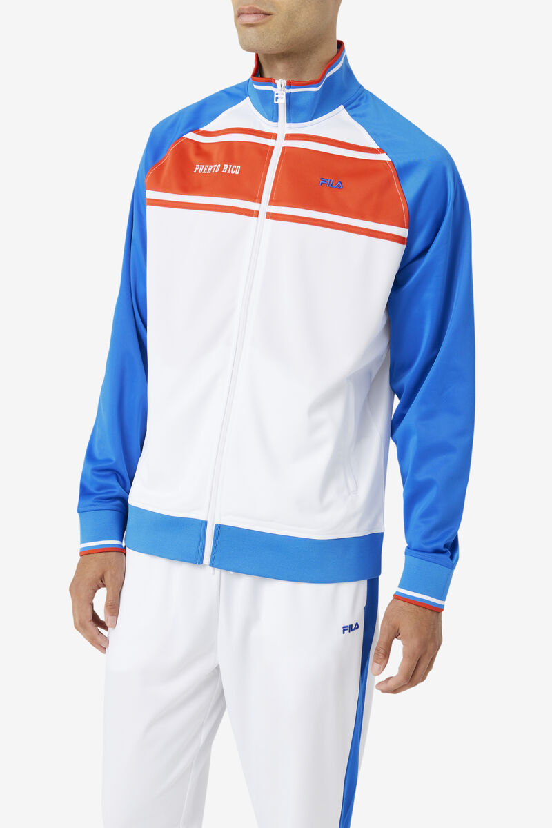 Fila Puerto Rico Track Jacket White / Blue / Red | 1rTYYIFCi26