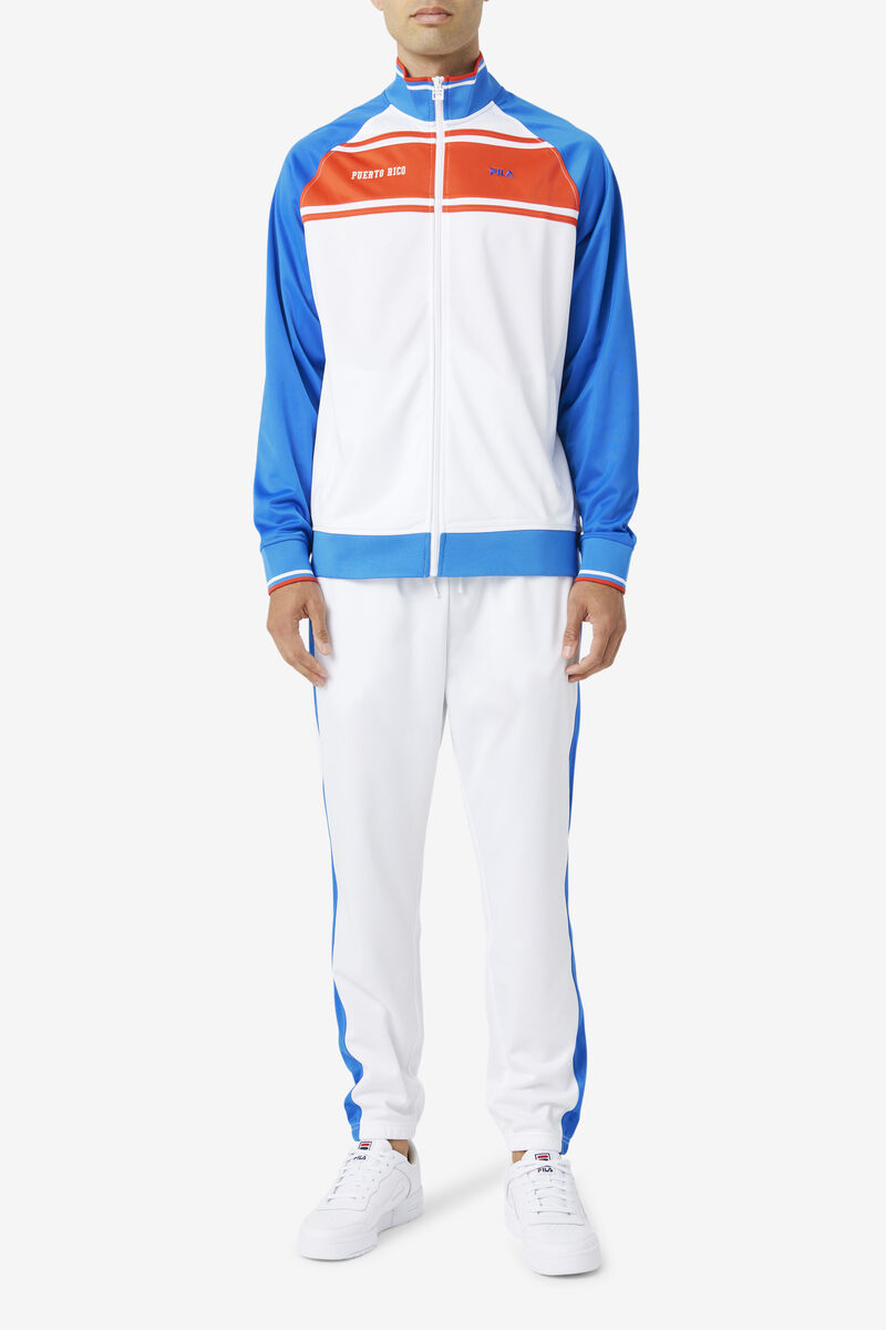 Fila Puerto Rico Track Jacket White / Blue / Red | 1rTYYIFCi26