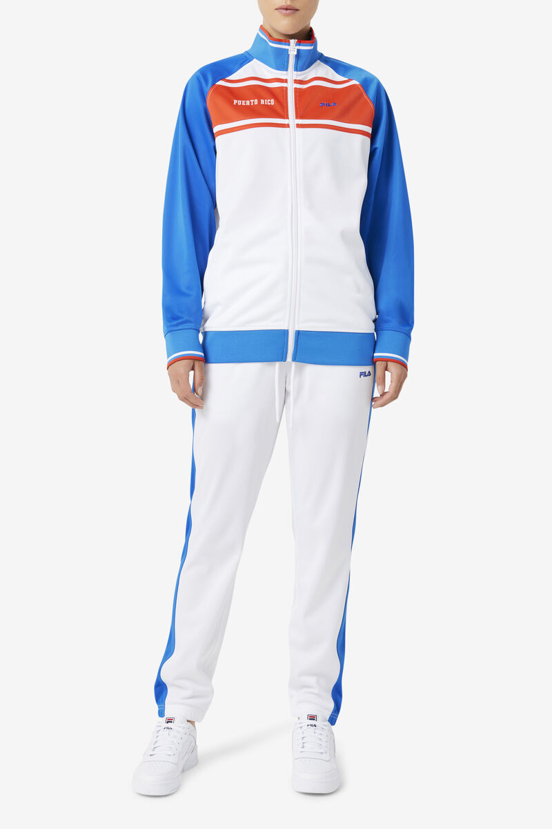 Fila Puerto Rico Track Jacket White / Blue / Red | 1rTYYIFCi26