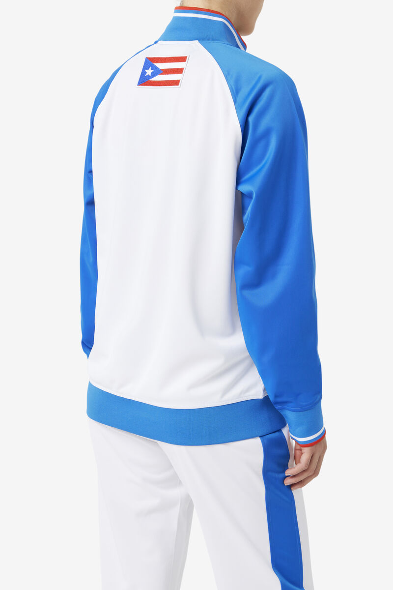 Fila Puerto Rico Track Jacket White / Blue / Red | 1rTYYIFCi26